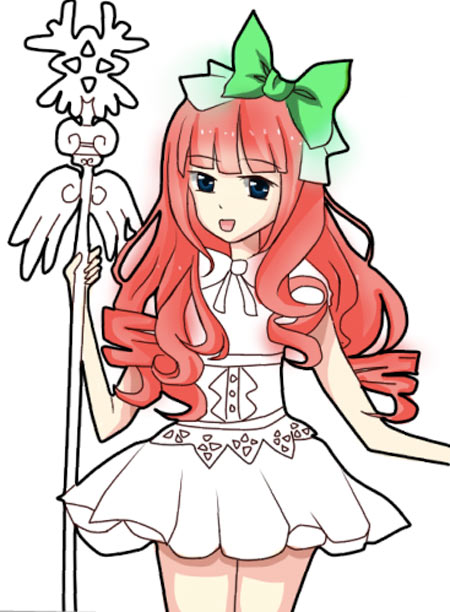 小青奥比岛板绘秀作品--雪花妹妹公主装