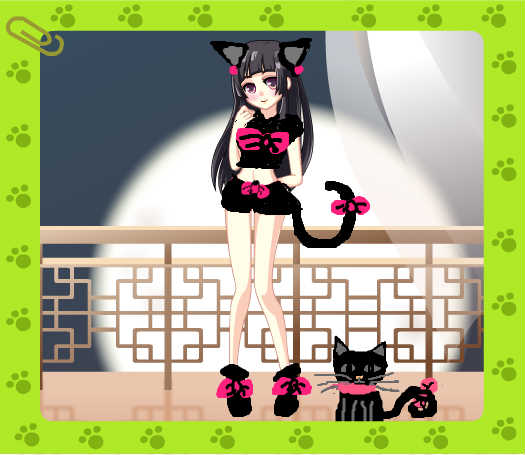 <em>黑猫女孩</em>_百田涂鸦板_百田网