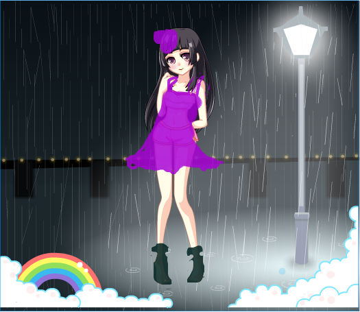 <em>淋雨女孩</em>_百田涂鸦板_百田网