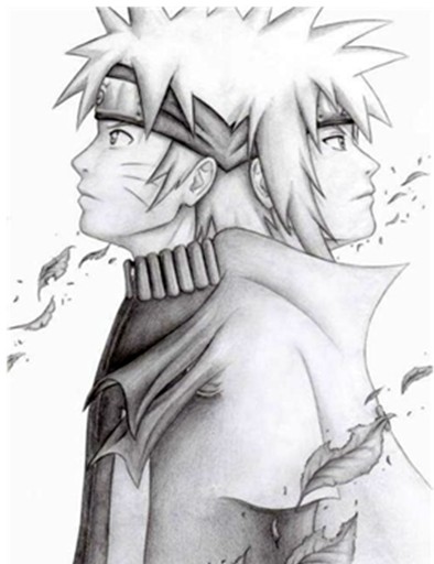 动漫情侣玩耍素描画