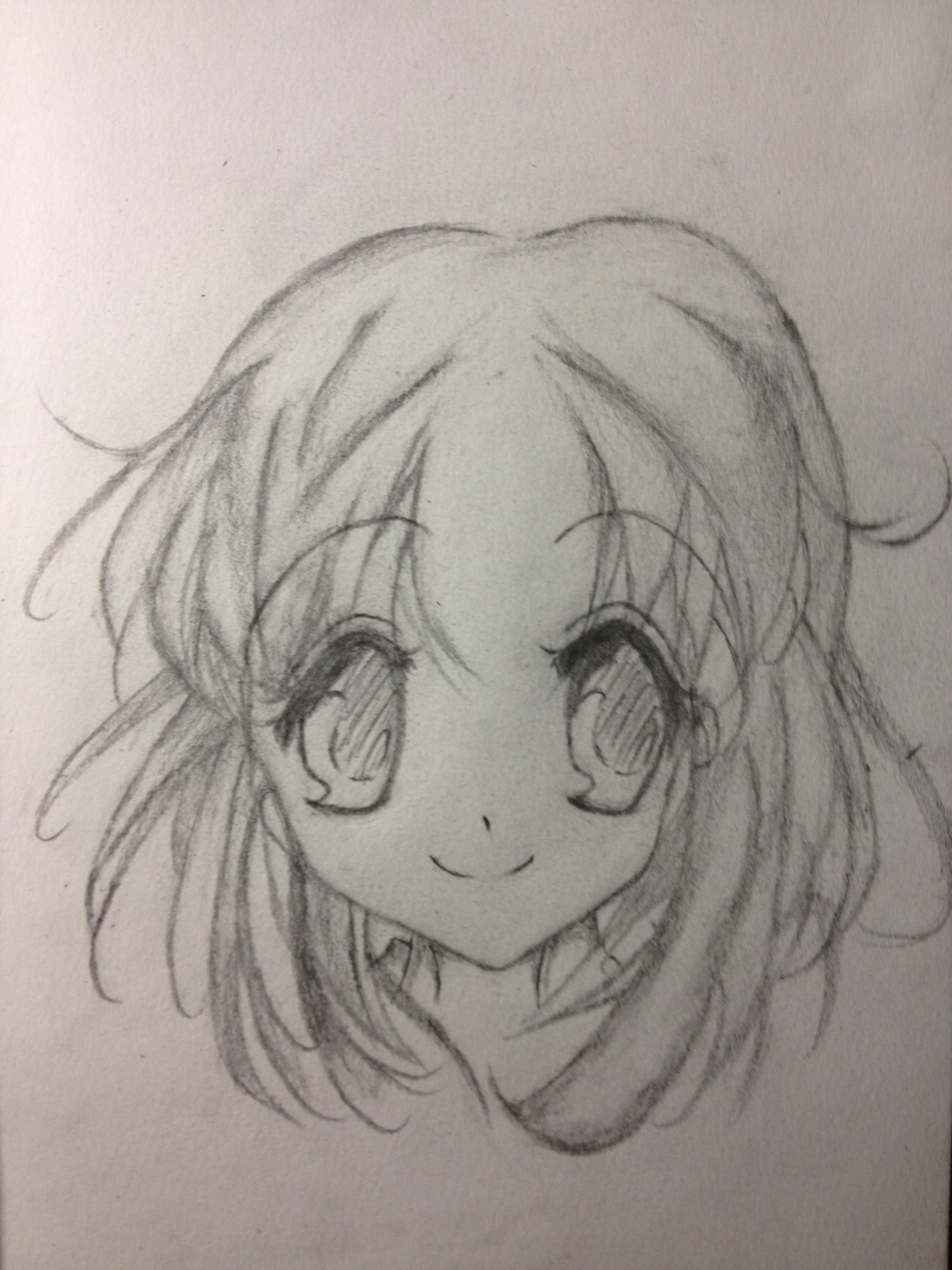 人物-美少女_铅笔画-儿童画