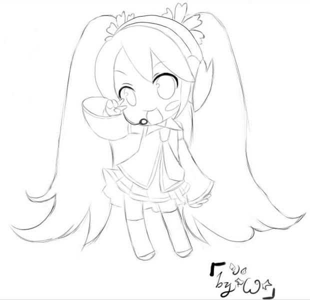 临摹的彩虹初音第一个樱初音.