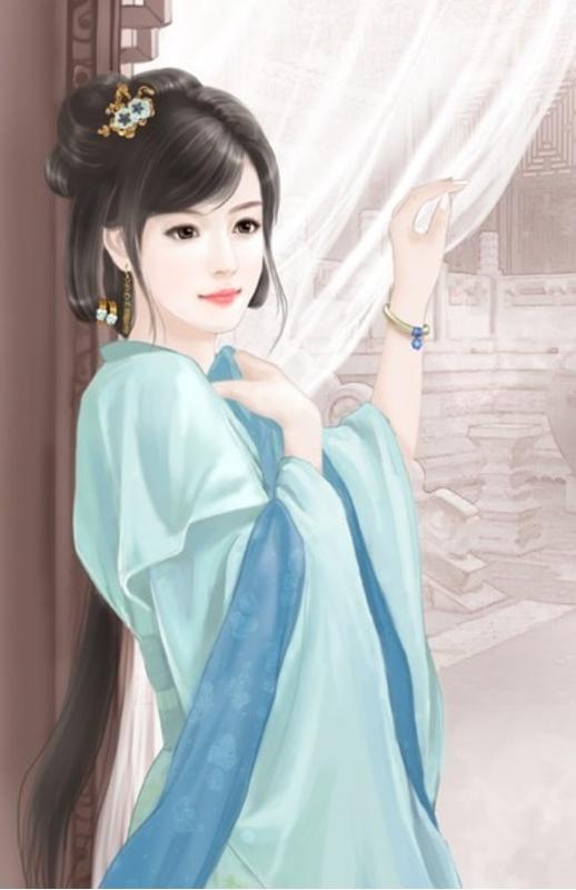 【冷月】古代女子丹青图图片