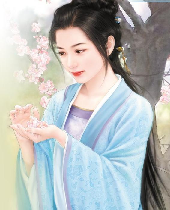【冷月】古代女子丹青图图片